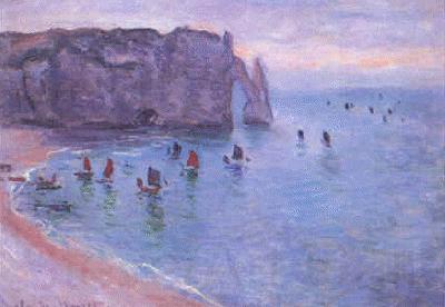 Claude Monet Fishing Boats Leaving Etretat Spain oil painting art
